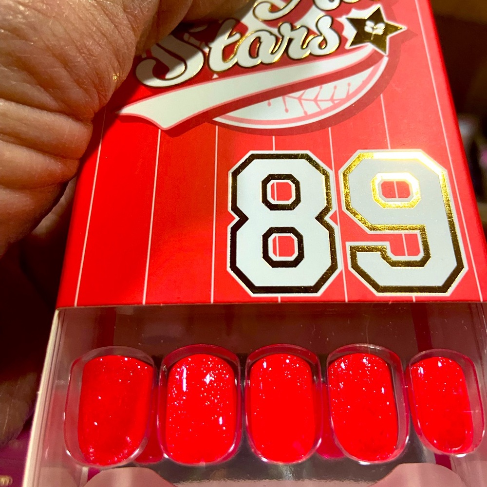 Red Glitter Press-On Nails